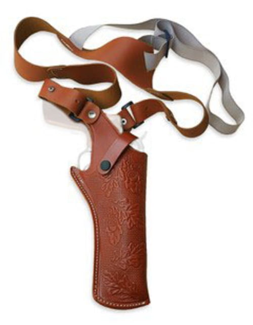 Cebeci Arms Leather Vertical Floral Pattern Shoulder Holsters All Revolvers incl. SA up to 6in barrel Left Tan - Cebeci Arms