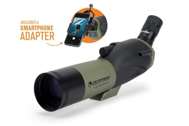 Celestron Ultima 65 Angled Spotting Scope 18-55x65mm 45 Degree w/ Smartphone Adapter - Celestron