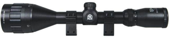 Nikko Stirling Mountmaster Rimfire Rifle Scope  Adjustable Objective Illuminated Mil-Dot Reticle Matte Black Finish With 3/8 Inch Rings - Nikko Stirling