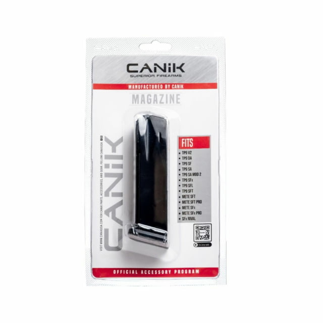 USED Century Arms Canik TP Full Size Pistol Magazine 9mm Luger 18 Round Black 1 Pack Metal 18RD - Century Arms
