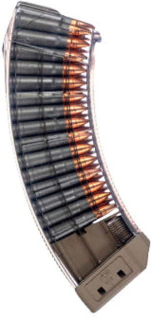 tury Arms US Palm Standard AK-47 Rifle Magazine 7.62x39mm 30 Round Clear W/ FDE Floor Plate 1 Pack Polymer 30RD Ammo