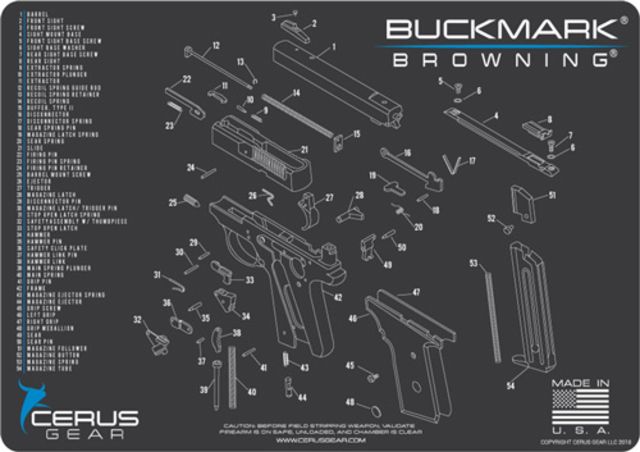 Cerus Gear 3mm Promats 12''x17'' Browning Buckmark Sch Char Gry - Cerus Gear