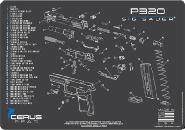 Cerus Gear 3mm Promats 12''x17'' Sig320 Schematic Char Gray - Cerus Gear