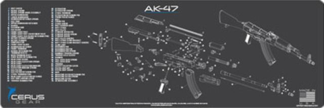 Cerus Gear 3mm Promats 12''x36'' Ak47 Schematic Char Gray - Cerus Gear