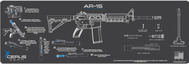 Cerus Gear 3mm Promats 12''x36'' Ar-15 Instructional Char Gray - Cerus Gear