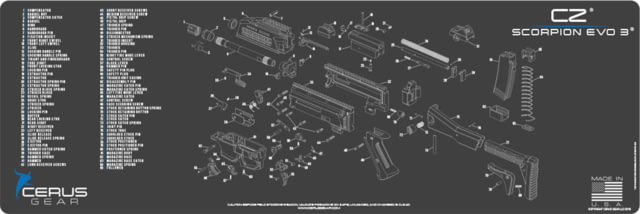 Cerus Gear CZ SCORPION EVO 3 SCHEMATIC PROMAT - CHARCOAL GRAY/CERUS BLUE E1D06058 CE