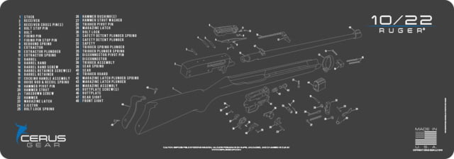 Cerus Gear RUGER RIFLE MAT - CHARCOAL GRAY/CERUS BLUE 12 X 36 0DFC77C4