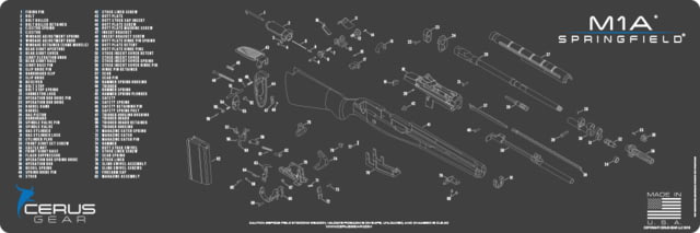 Cerus Gear SPRINGFIELD M1A SCHEMATIC RIFLE PROMAT - CHARCOAL GRAY/CERUS BLUE DE99141A CE