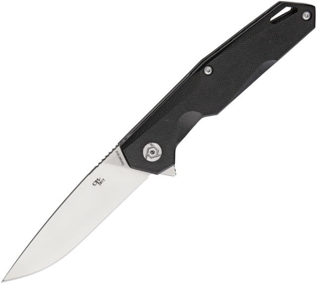 CH Knives Linerlock Folding Knife 3.5in Satin D2 Tool Steel Blade Black G10 Handle Pocket Clip - Ch Knives