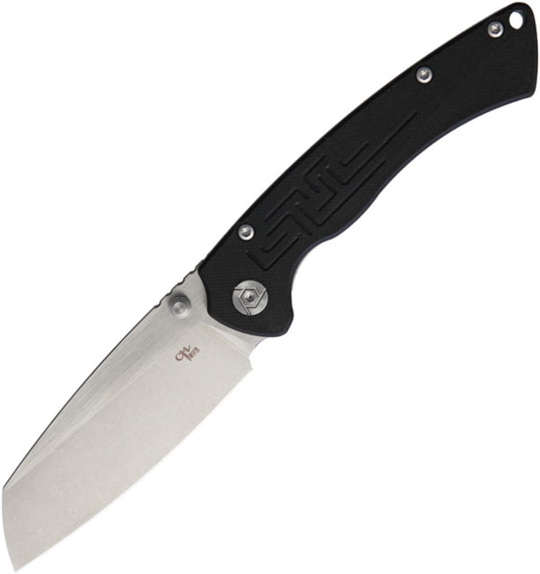CH Knives Toucan Linerlock Black Folding Knife 3.5" stonewash and satin finish D2 tool steel blad Black G10 handle - Ch Knives