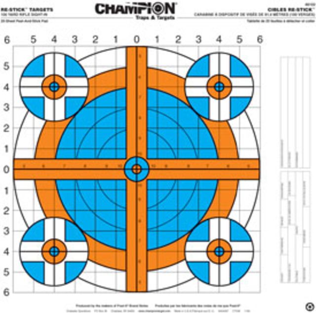 Champion Traps and Targets Re-Stick 100 yd Rifle Sight-In 16x16 Target 46102 by USA Champion Traps & Targets Shooting Paper Targets