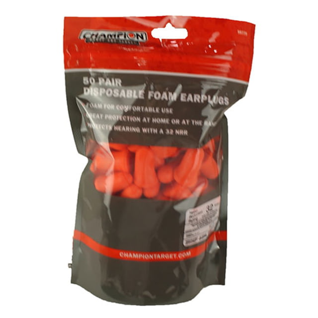 Champion Traps and Targets Hearing Protection Foam Plug 50 Pairs Bag