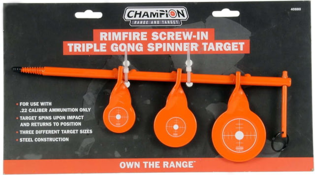 Champion Rimfire Screw-In Triple Spinner Target Steel - Champion Traps And Targets