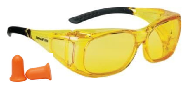 Champion Traps and Targets Overspec Ballstic Glasses and Plugs Amber