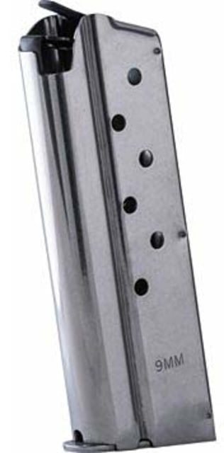 ck-Mate Industries 1911 Sub-Compact 3in 9mm Luger 7 Round Pistol Magazine Silver Ammo