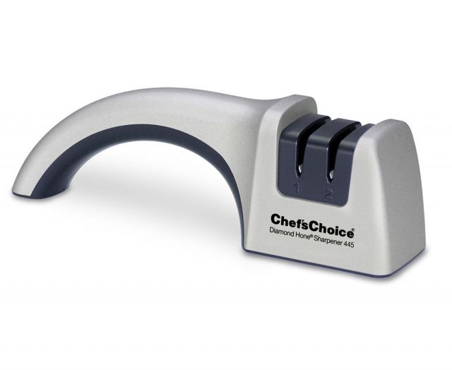 Chef's Choice Diamond Hone 445 Knife Straight Edge Sharpener Clam Pack Pearl Grey/Black - Chef's Choice