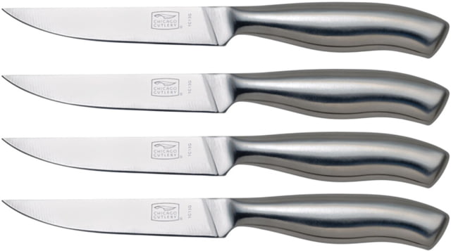 Chicago Cutlery Insignia Steak Knife Set 4.5" satin finish high carbon stainless blade Satin finish stainless handle - Chicago Cutlery