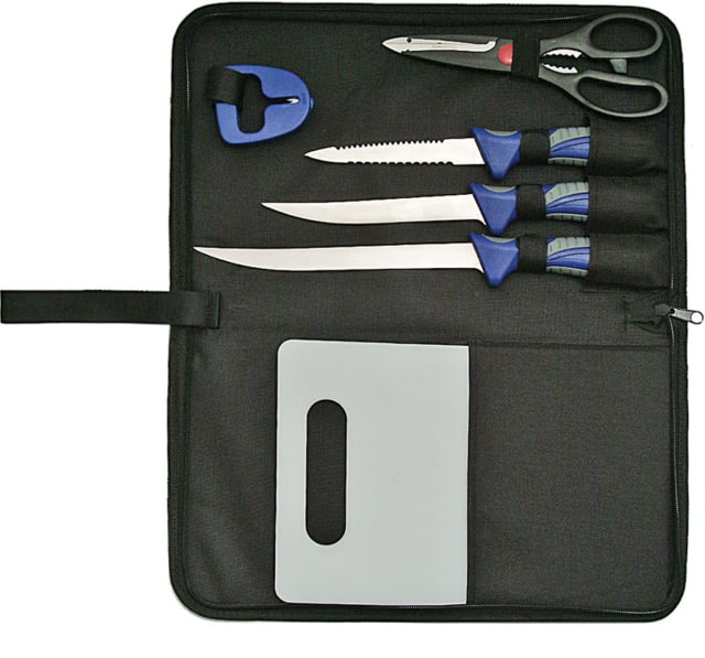 China Made 6pc Fillet Knife SetStainless Steel BladesBlue Composition Handle - China Made