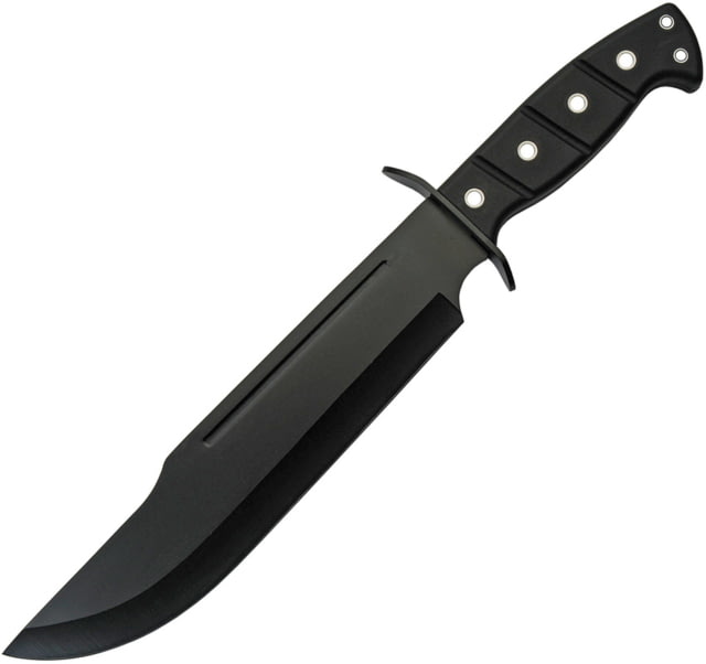 China Made Backyard Bowie Knife 10" black finish 420 stainless clip point blade Black rubberized ABS handle - China Made
