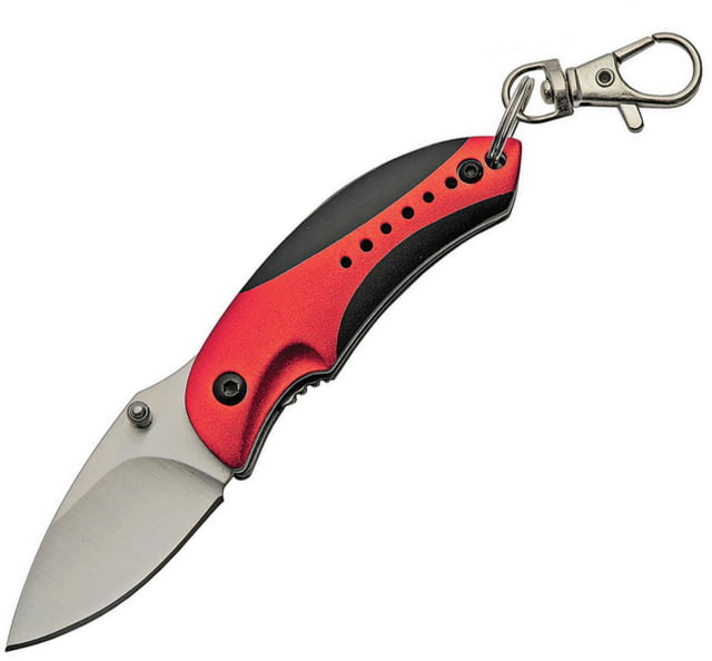 China Made Camper Linerlock Red Folding Knife 1.75" satin finish 440 stainless blade Black and red aluminum handle - China Made