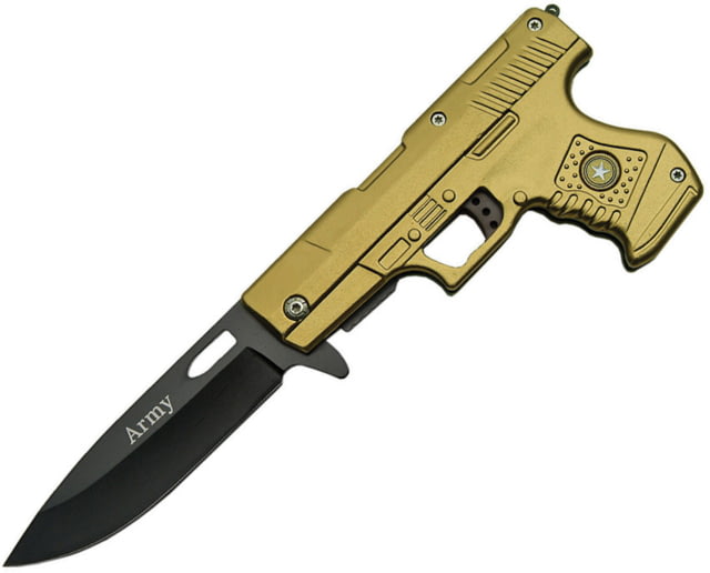 China Made Gun Linerlock Army Green Knife - China Made