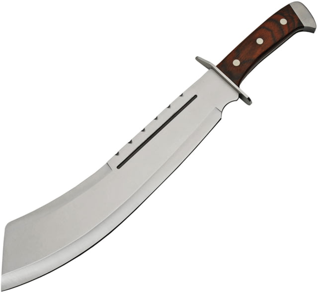 China Made Machete Brown Wood Knife 13" satin finish stainless blade Brown pakkawood handle - China Made