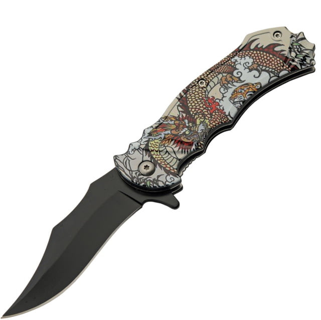 China Made Meiji Dragon Linerlock A/O 3.50 in Assisted Opening Folding Knife ABS