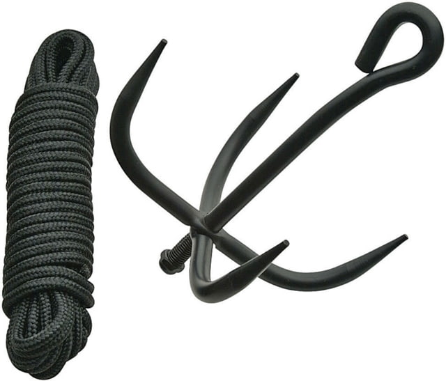 China Made Ninja Grappling Hook with Finish SS Construction 12in Fixed Blade Knife Measures 12in Overall Assembled Four 4 1/2in Hooks Black SS - China Made