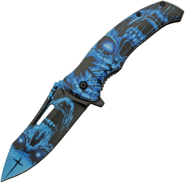 China Made Skull Linerlock A/O 3.75 in Assisted Opening Folding Knife ABS - China Made