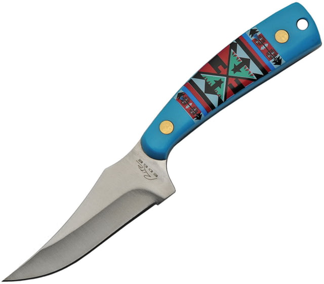 China Made Southwest Skinner Knife 3" satin finish stainless upswept skinner blade Blue ABS handle - China Made