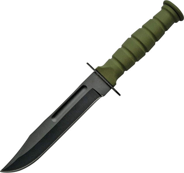 China Made Survival Fixed Blade OD Green Fixed Blade Knife 4.25in Clip Point OD Green Rubber Handle - China Made