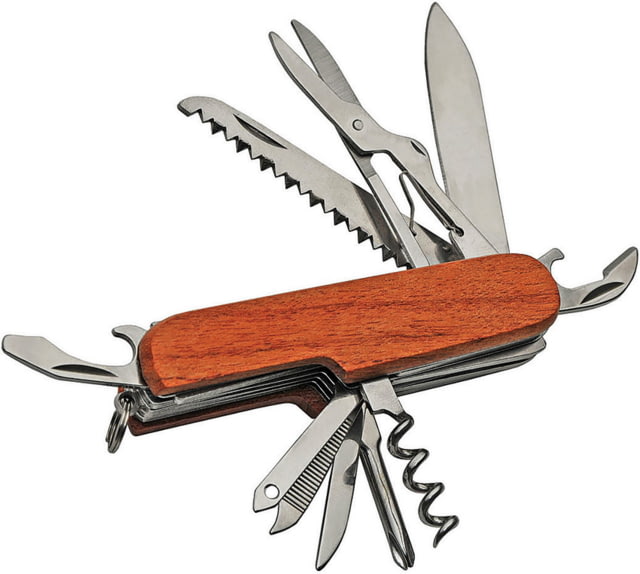 China Made Swiss Army Style Folder Folding Knife Brown wood handle - China Made