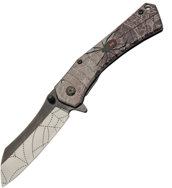 China Made Widow's Web Framelock 3.25 in Folding Knife Plastic handle with stainless back - China Made