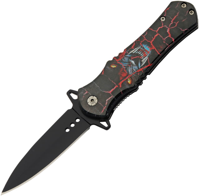 China Made Wildlife Linerlock A/O Wolf 3.50 in Assisted Opening Folding Knife ABS - China Made