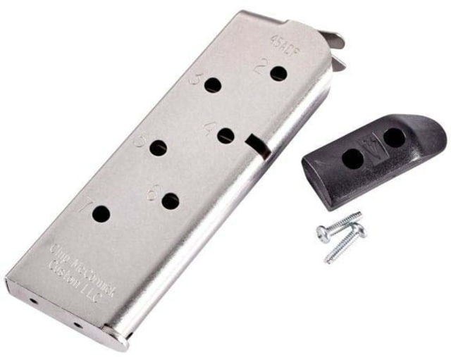 p McCormick Classic 1911 Compact .45 ACP 7 Round Pistol Magazine W/ Pad Stainless Ammo
