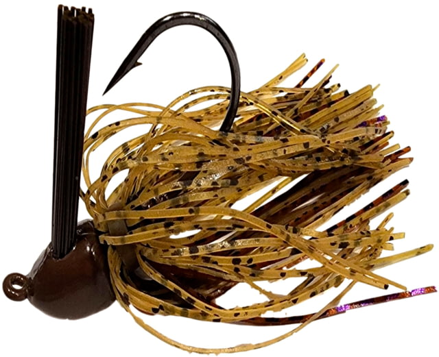 Chompers Skirted Brush Jig 1/2 oz - 2 Pack Green Pumpkin/Purple Flash