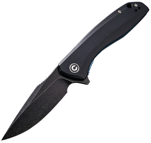 CIVIVI Baklash Linerlock Folding Knife 3.5" black stonewash finish 9Cr18MoV stainless bla Black G10 handle - Civivi