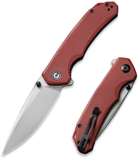 CIVIVI Brazen Folding Knife 3.46in Carbon Steel G10 Handle Burgundy/Black - Civivi