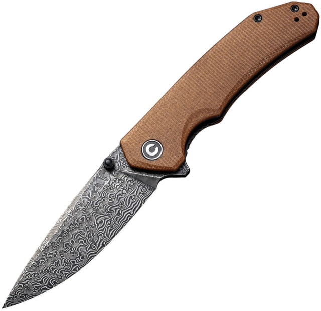 CIVIVI Brazen Linerlock Brown 3.50 in Folding Knife Brown canvas micarta