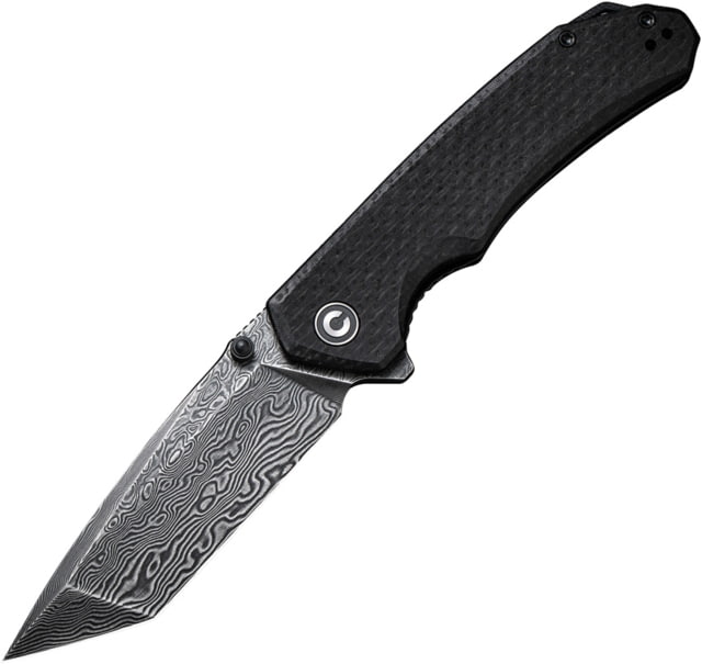 CIVIVI Brazen Linerlock Damascus 3.50 in Folding Knife Black micarta - CIVIVI Knives