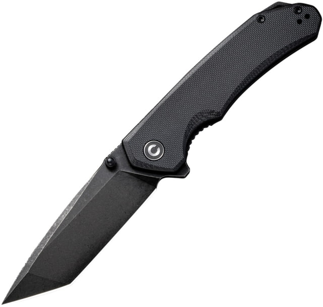 CIVIVI Brazen Linerlock Folding Knife 3.5" black stonewash finish D2 tool steel tanto bl Black G10 handle - Civivi