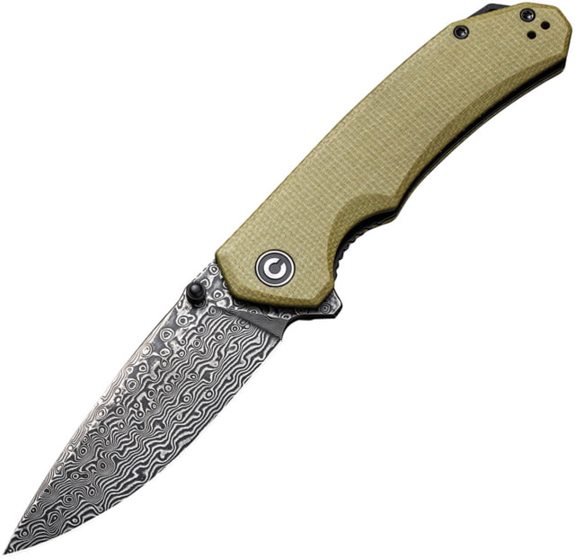 CIVIVI Brazen Linerlock Olive 3.50 in Folding Knife Olive canvas micarta