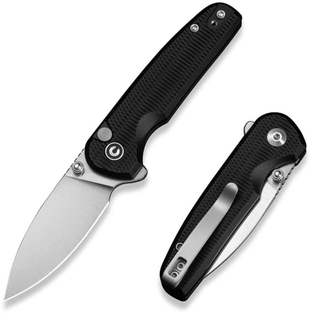CIVIVI Mini Shakan Folding Knife 2.48 in Nitro V Steel Drop Point Blade Black Aluminum Handle