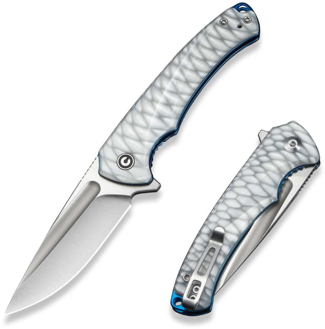 CIVIVI Voidflare Folding Knife 2.92 in 14C28N Drop Point Blade Greyish White Resin Handle - Civivi