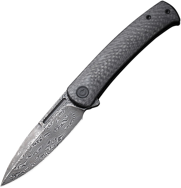 CIVIVI Caetus Folding Knife 4.5in Closed 3.5in Damascus Steel Blade Carbon Fiber Handle Nylon Case - Civivi
