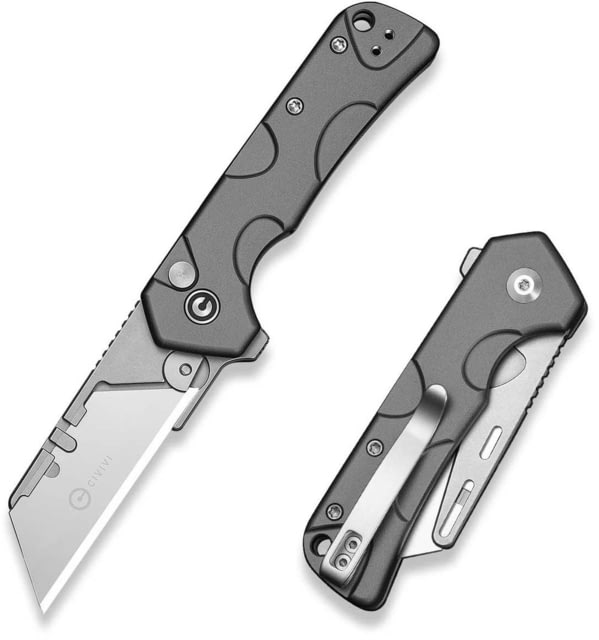 CIVIVI Pulsara Utility Folding Knife 2.44in 6Cr13 Square Utility Gray Aluminum Handle