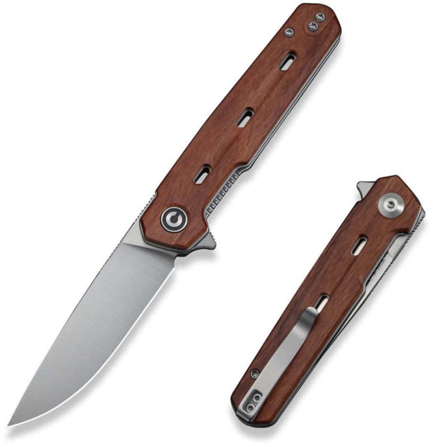 CIVIVI Navo Flipper Knife Guibourtia Wood Handle 3.25inch Satin Finished Nitro-v Blade - Civivi