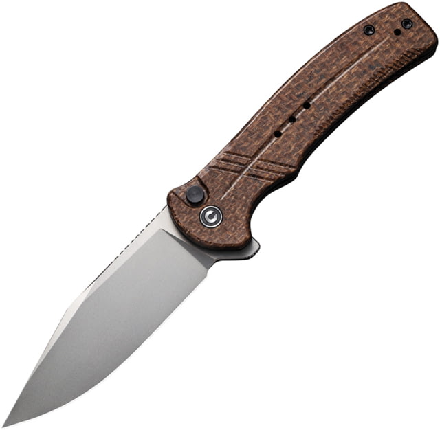 CIVIVI Cogent Button Lock Brown 3.50 in Folding Knife Brown micarta