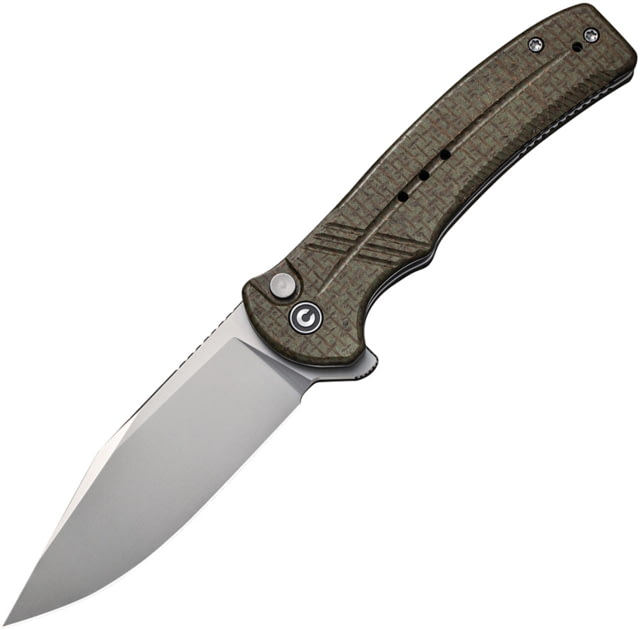 CIVIVI Cogent Button Lock 3.50 in Folding Knife Green micarta - Civivi