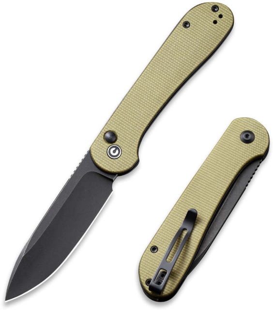 CIVIVI Elementum Folding Knife 3.47in Carbon Steel Micarta Handle Olive/Black - Civivi